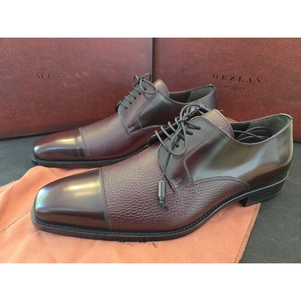 Mezlan Soka 11 M Brown Classic Lace Up Cap Toe Calf Skin Shoes